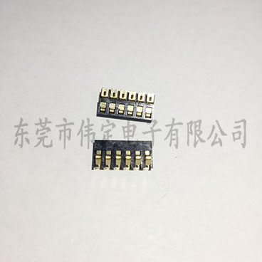 2.0mm间距 6PIN弹片电池连接器 6P正压xk星空体育
