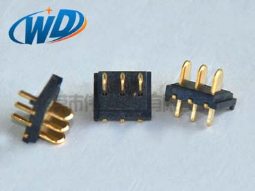 东莞xk星空体育
 2.0mm 间距3PIN超薄电池接触片 塑高1.55mm