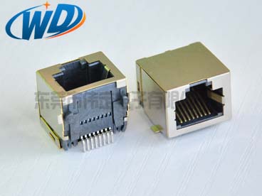 东莞贴片RJ45厂家  56带屏蔽壳  SMT 8P8C 网线插口