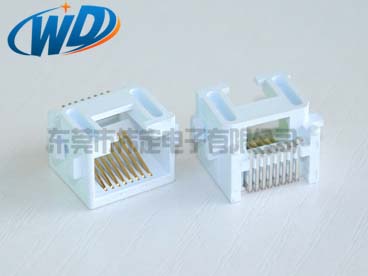 沉板8.60mm RJ45贴片型  SMT 白色塑胶PA9T耐高温料