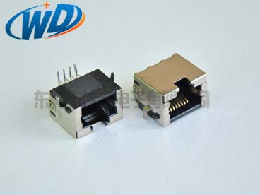 沉板插件型 RJ45网络插座 8P8C带屏蔽壳 超短款板下高1.80mm