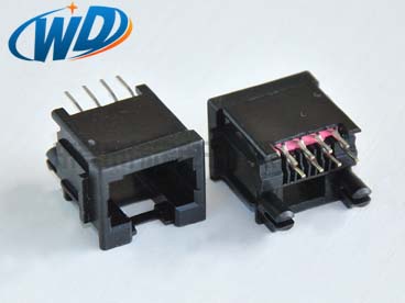 超薄180度网线母座8P8C 扁针 长12.70mm