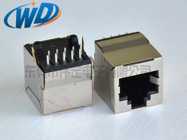 东莞RJ45厂家 180度网络接头 8P8C带屏蔽壳