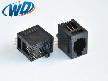 顶部插入型 RJ11电话水晶头母座 4针带边