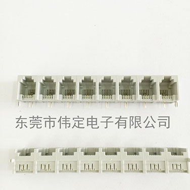 5521 1X8 rj11 6P2C 可拼接灰色8口话接口