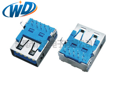 广东厂家直销USB 3.0母座 AF平口弯脚 镀金可选