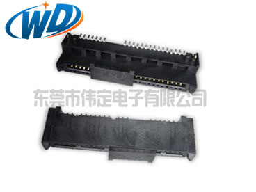 7+15 SATA 连接器贴片式带鱼叉定位柱